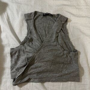 SHEIN Charcoal Ribbed Tank Top